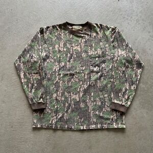 Vintage 90s Remington Camo Trebark Long Sleeve Shirt Size XL Brown Green Outdoor